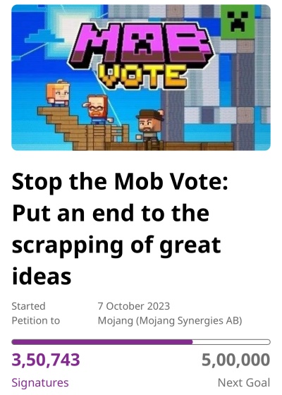 Petition to Stop Minecraft Mob Vote Garners Huge Support
