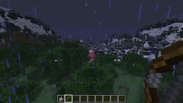 Frozen world, until the /tick unfreeze command is typed, which resumes the gameplay elements in Minecraft