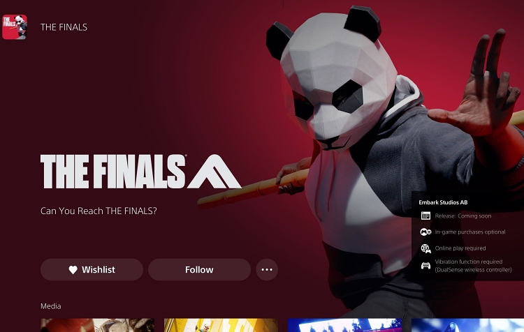 the finals game open beta in playstation store