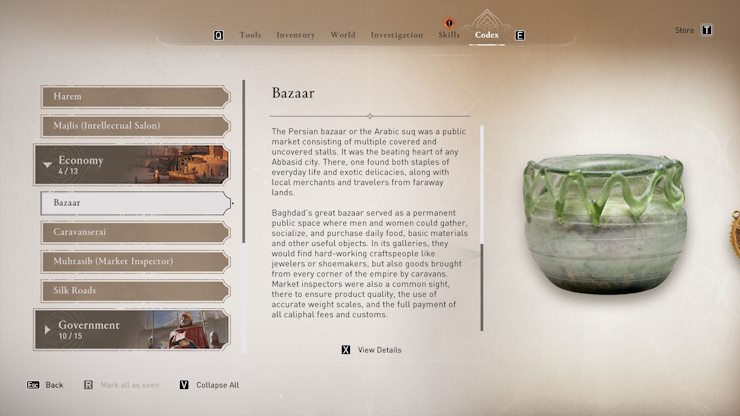 The codex page of Assassin's Creed Mirage