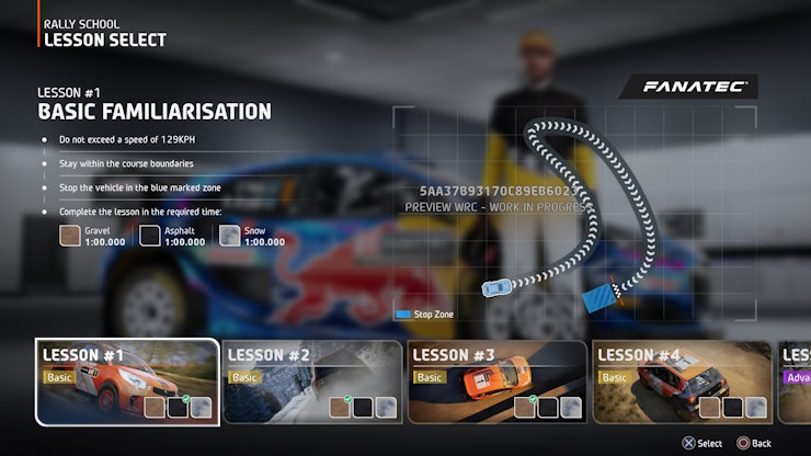 The preview of the rally school in EA WRC