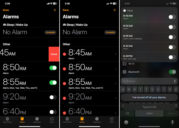 Three ways to turn off alarms on an iPhone