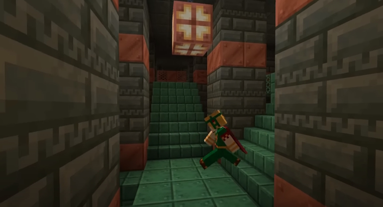 Inside of a trial chamber in Minecraft 1.21