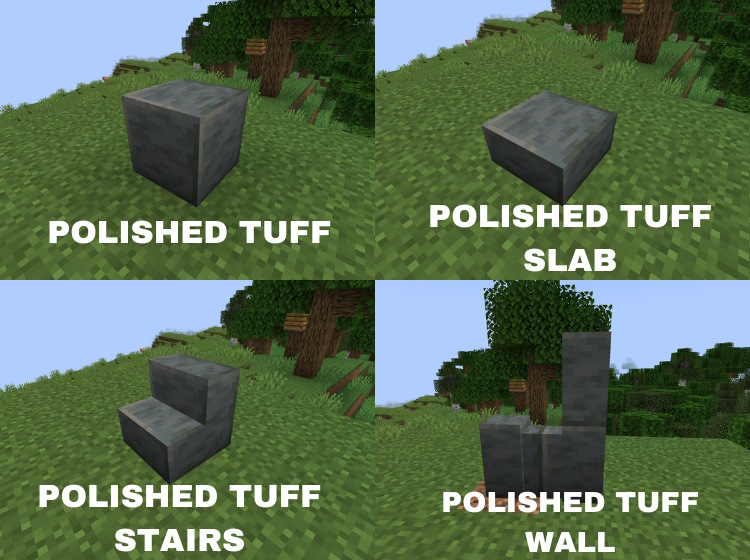 New tuff blocks that are going to be added to the Minecraft 1.21 update