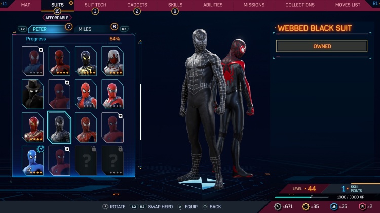 Webbed Black Suit Spider-Man 2 