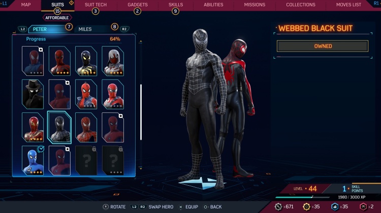 Webbed Black Suit Spider-Man 2