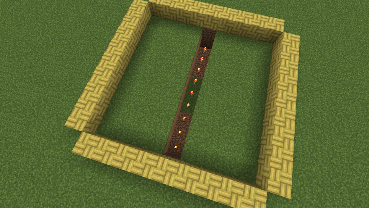 Hole with redstone torches inside the isolated area