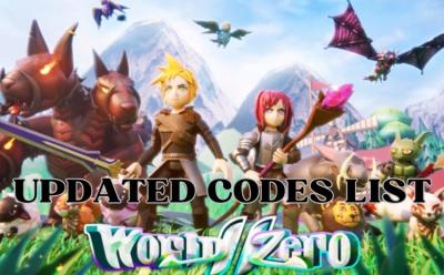 World Zero codes feature