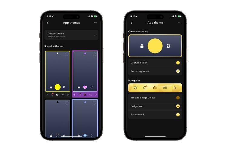 custom app themes snapchat