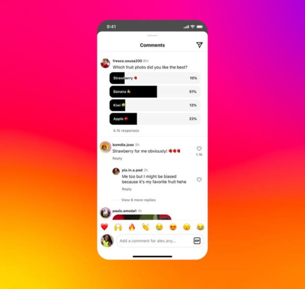 Instagram polls in comments