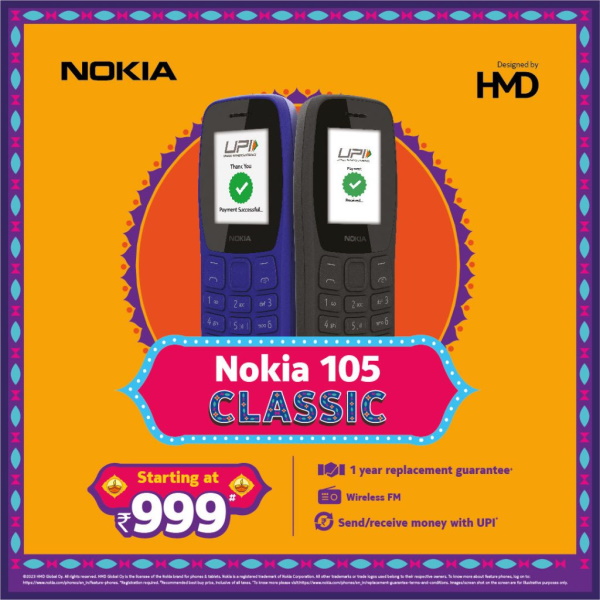 Nokia 105 Classic Feature Phone Introduced with UPI Support