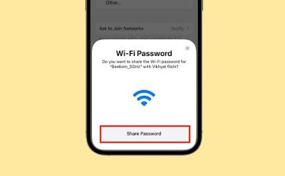 share wi-fi password on iphone