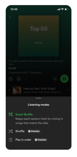 Spotify Smart Shuffle feature