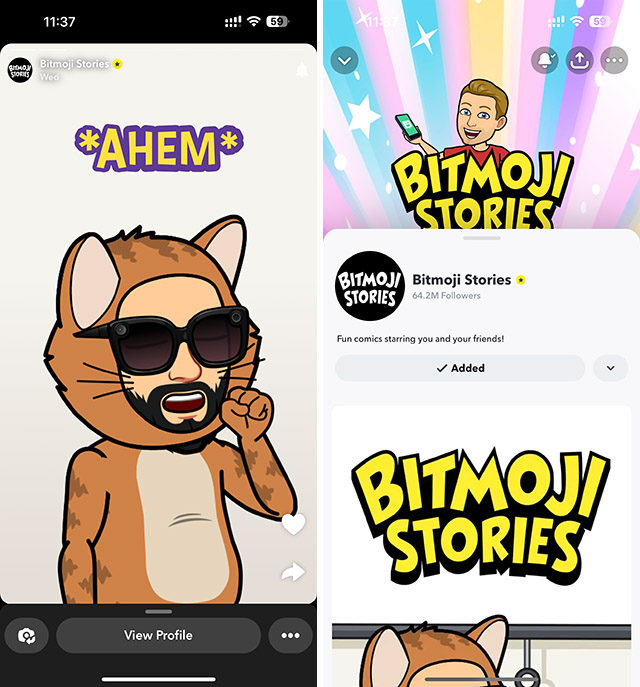 swipe up on stories from public profiles