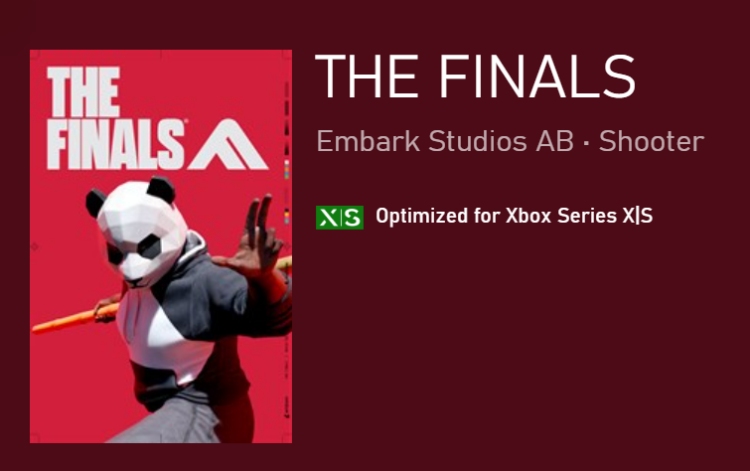 the finals game is available for xbox series x and series s gaming consoles