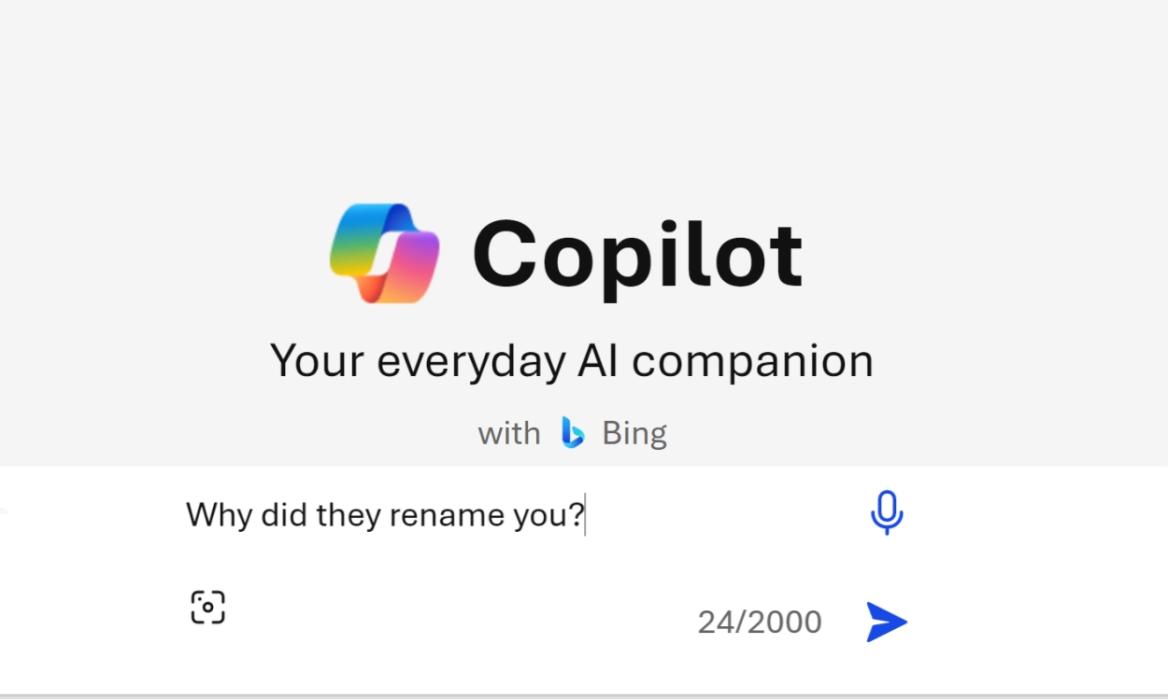 Bing Chat renamed by Microsfot to Copilot AI instead