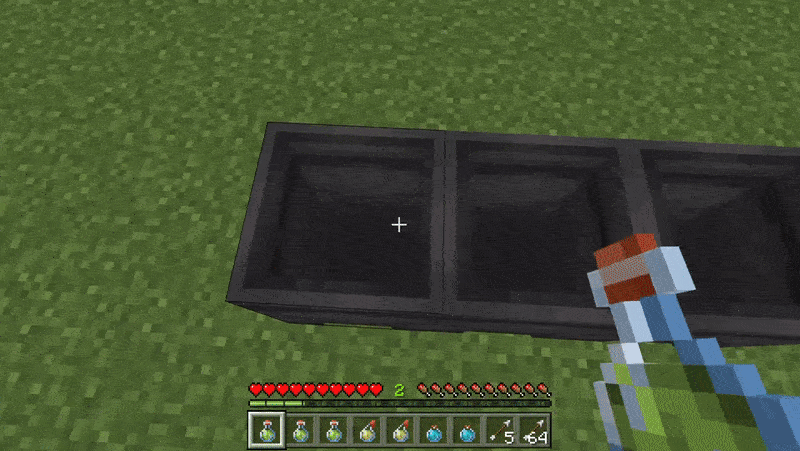Placing potions into cauldrons, removing potions and creating tipped arrows in the Bedrock edition