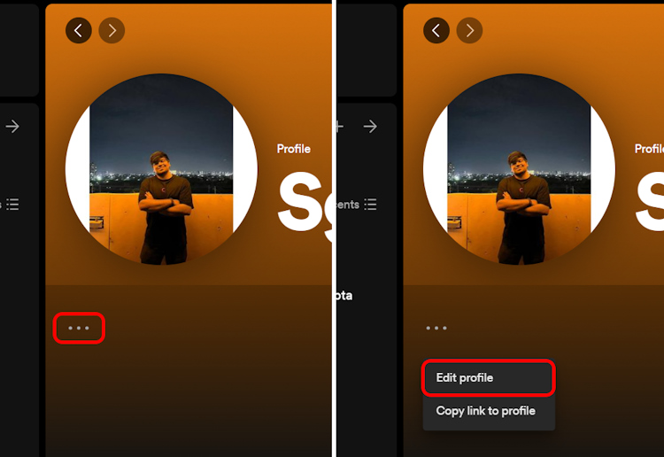 Editing Spotify profile to change name on desktop app