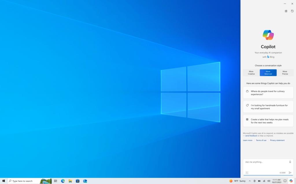 Windows copilot 10 