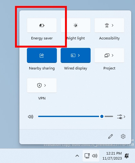 Energy Saver Windows 11