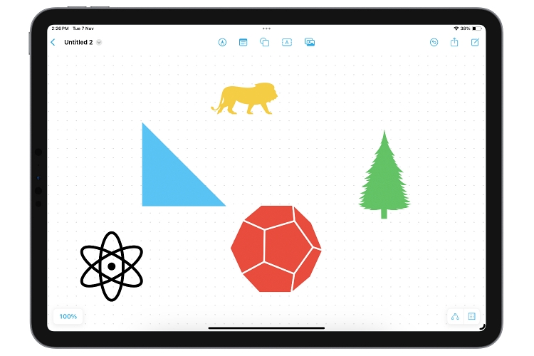 shapes in the Freeform app iPhone