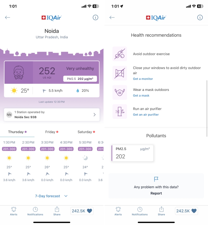 IQAir Weather Forecast app