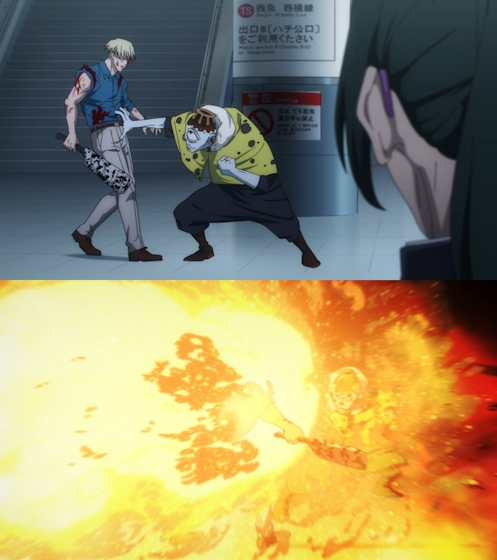 Jogo incinerates Nanami in Jujutsu Kaisen anime