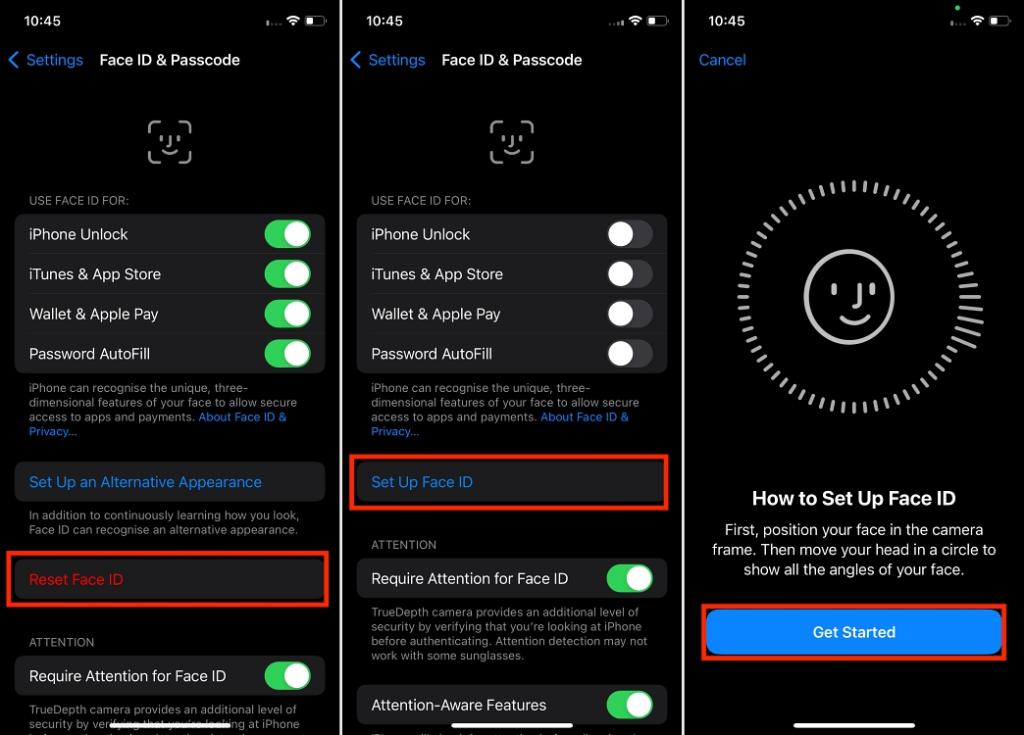 Reset and reconfigure Face ID on iPhone