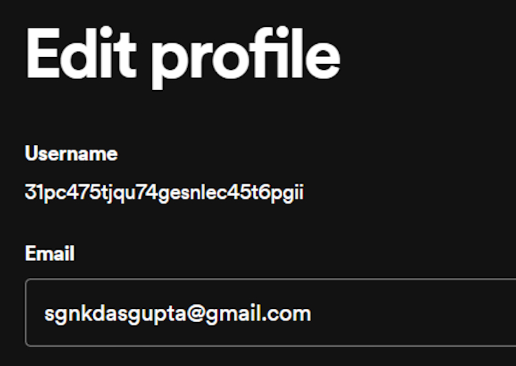 Showing what a Spotify username looks like