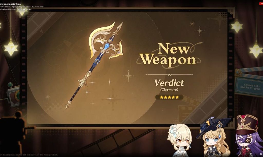 Verdict Genshin Impact 4.3 Weapons banner