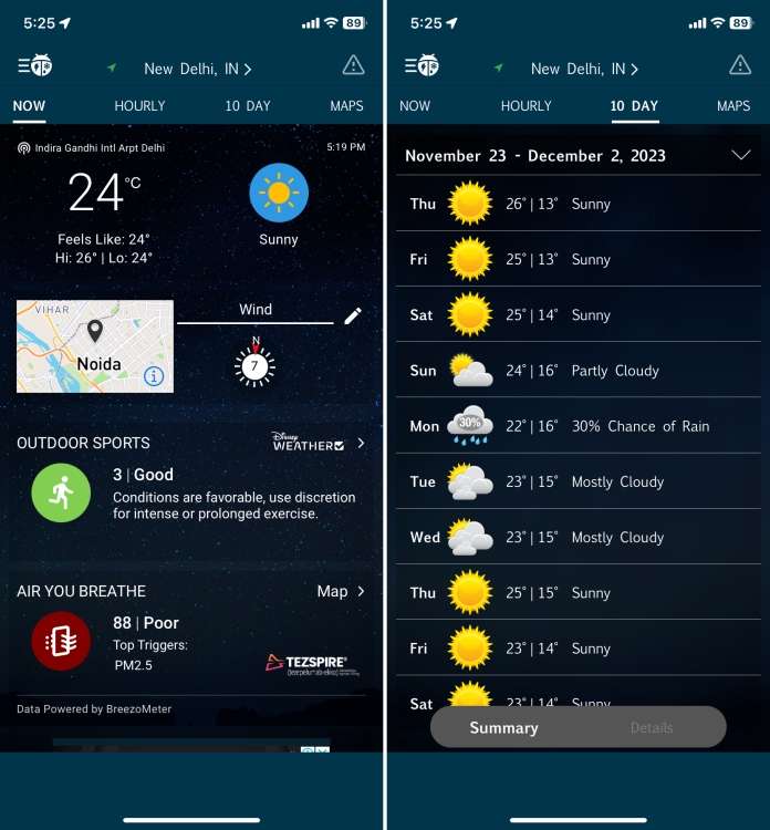 WeatherBug iOS app