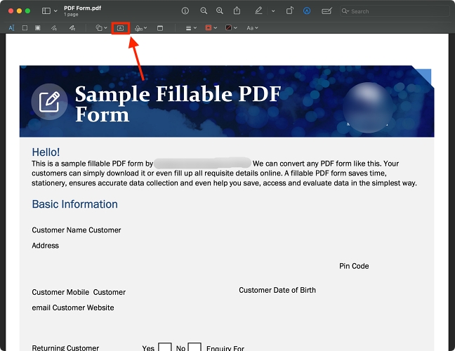 add text to PDF on Mac
