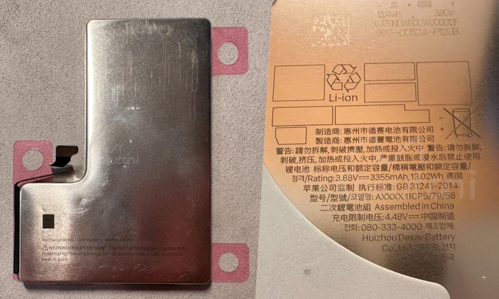 iPhone 16 Pro Leak Reveals Redesigned Battery with a Metal Shell
