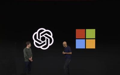 Microsoft CEO and OpenAI CEO together on stage