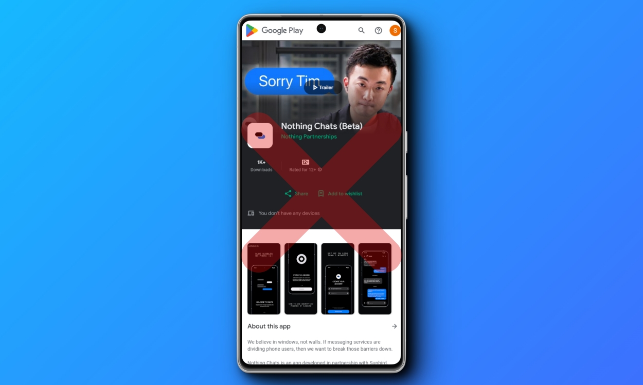 Nothing Chats pulled from Google Play