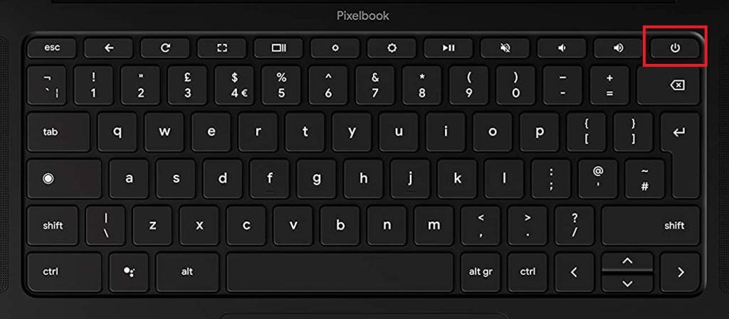 press the power button on a chromebook
