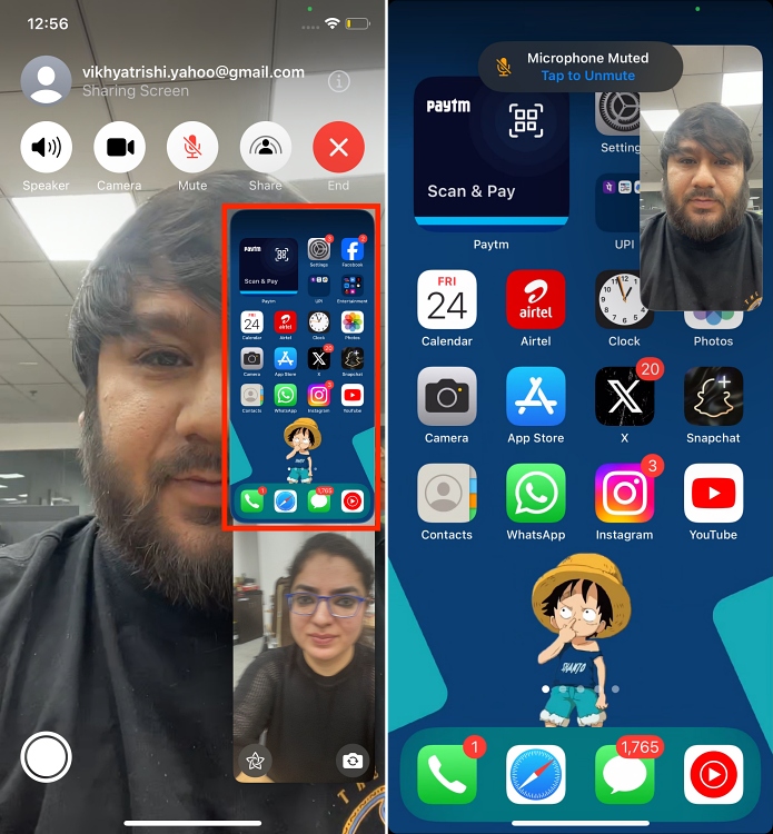 screen share during FaceTime on iPhone