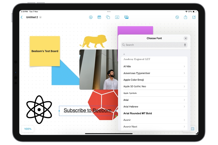 Freeform text app iPhone