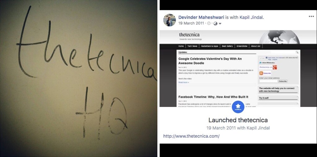 Le QG de thetecnica a été griffonné sur la porte du dortoir et le message de lancement sur Facebook