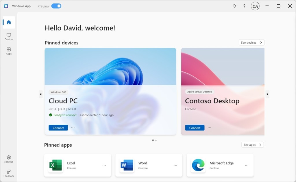 Windows App homepage