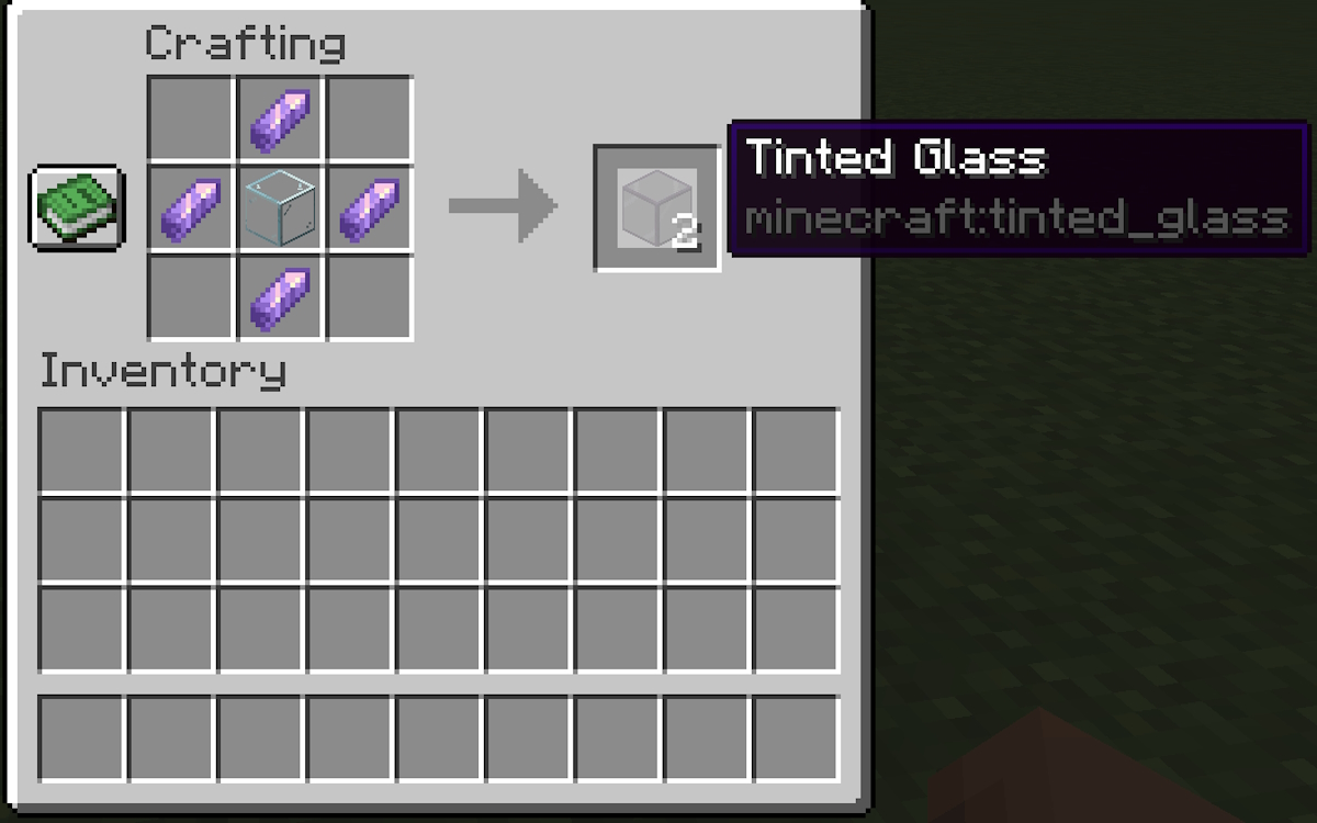 Tinted glass crafting recipe