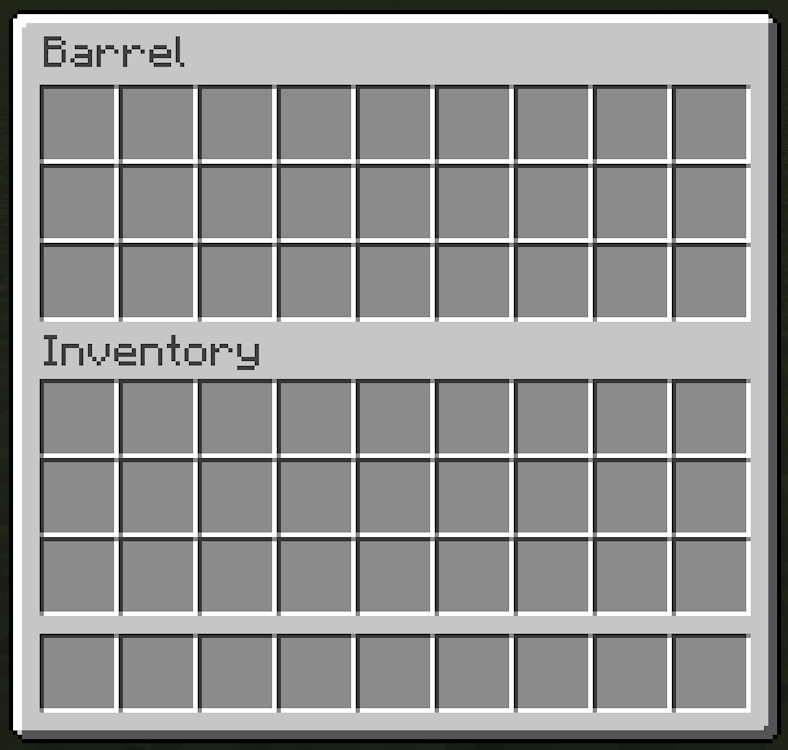 Player's and barrel's inventories