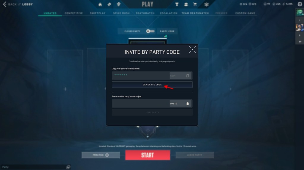 Generate party code