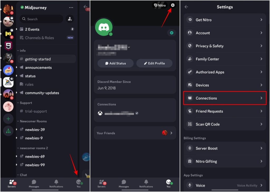 Go to You section on Discord then open Settings and select Connections