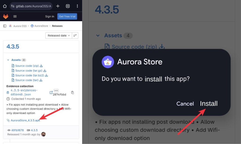 Install Aurora Store