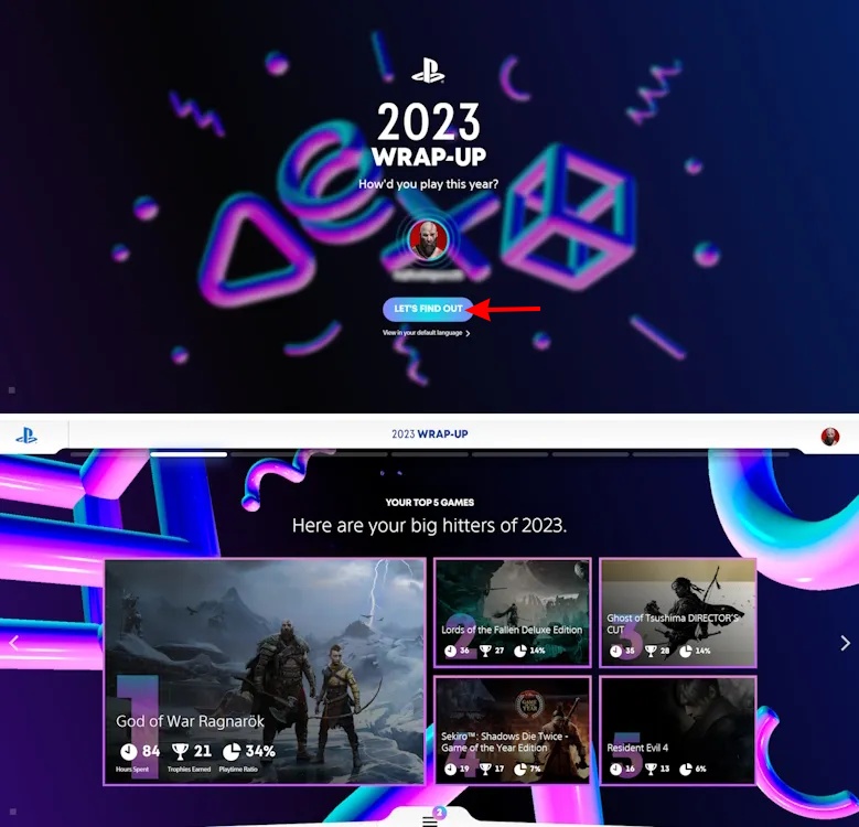 PlayStation's 2023 Wrap-Up recaps your year in gaming