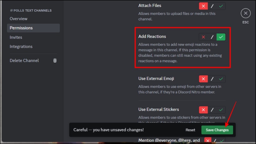 Manage channel permissions in Discord