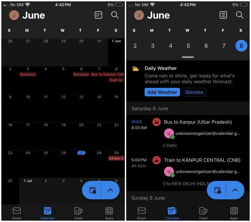 Microsoft Outlook Calendar App iPhone