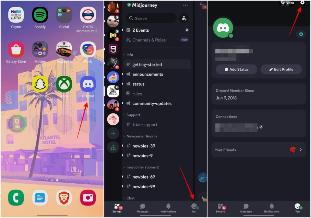 Open Discord then go to the You section and then visit Settings