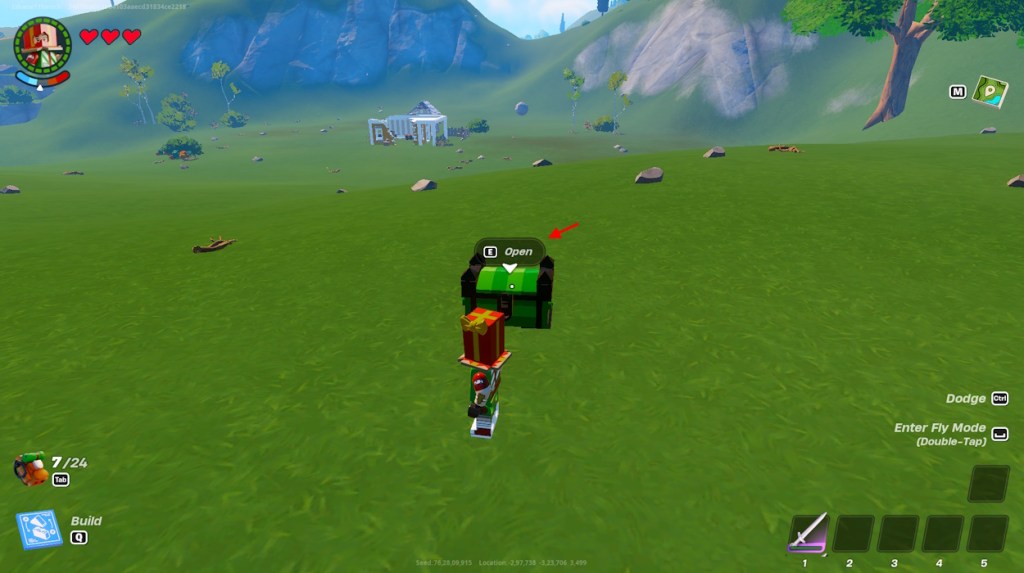 Open medium chest